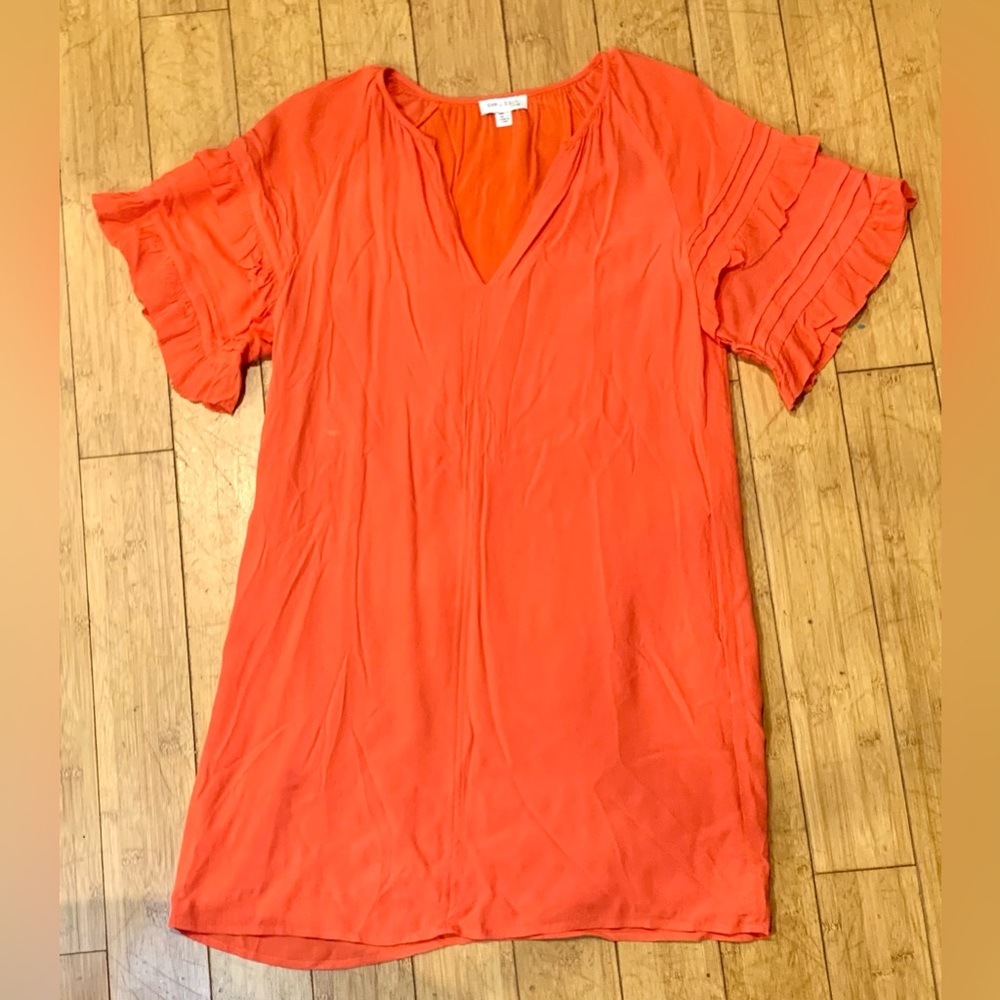 SEE U SOON Coral Ruffle Sleeve Dress